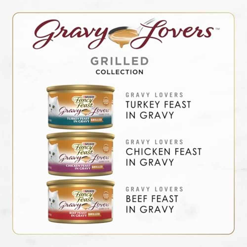 Purina Fancy Feast Gravy Lovers Canned Cat Food – No Artificial Colors or Preservatives for Child-Friendly Pet Feeding Areas