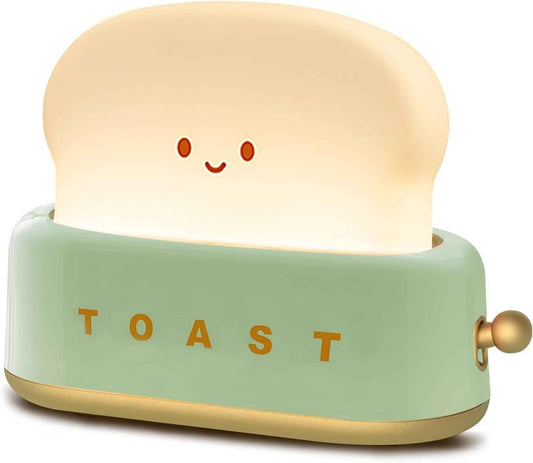 QANYI Toaster Table Lamp – Cozy Bedroom Decor Accent, Rechargeable Warm LED for Nightstand and Headboard