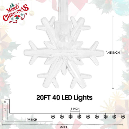 Lakumu Snowflake Fairy Lights 20FT Battery Operated String Lights for Bedroom Aesthetic and Cozy Living Room Decor