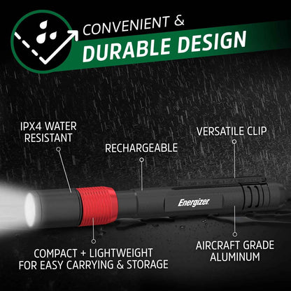 Energizer X400 Pocket Flashlight for Hikers, IPX4 Beam for Backyard and Campsite Use After Dark