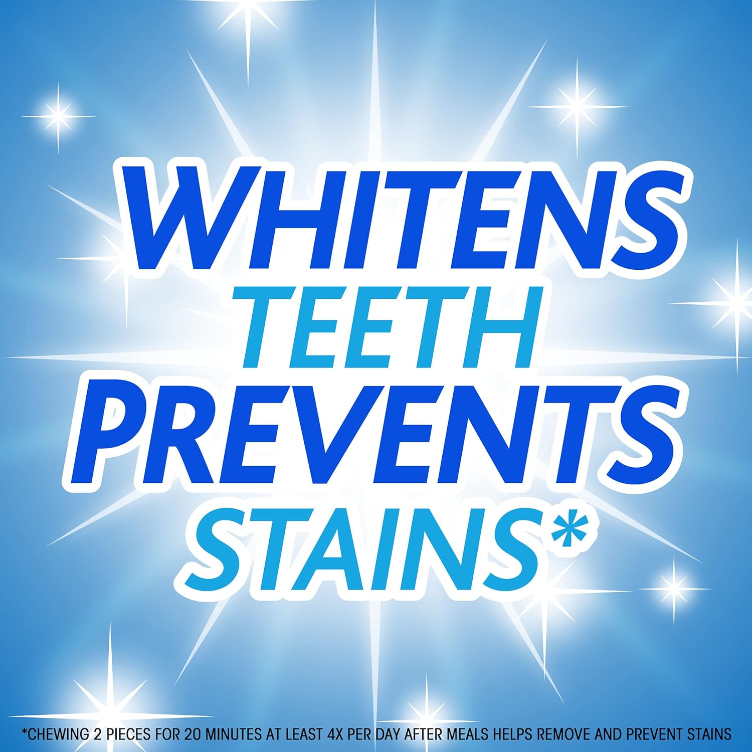 recommended usage of 2 pieces at least 4x per day after meals for stain control