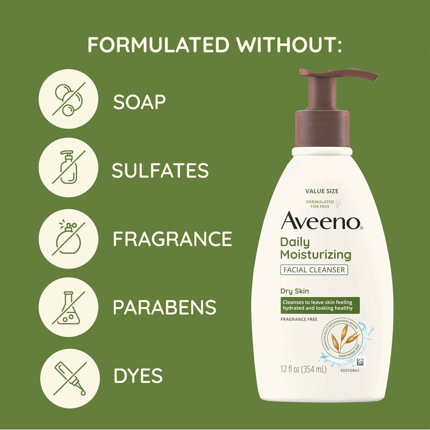 Aveeno Daily Facial Cleanser – Clean, Simple Face Wash for Uncluttered Skincare Routines