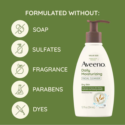 Aveeno Daily Facial Cleanser – Clean, Simple Face Wash for Uncluttered Skincare Routines
