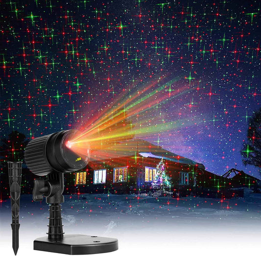 LaserChristmas Star Projector – One Piece Holiday Decor, Stake and Forget with Built in Timer, Clean Matte Finish