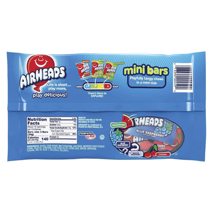 Airheads Candy Patriotic Red White and Blue Variety Bag, Heat-Resistant Individually Wrapped Mini Bars for Parade Routes, 12oz