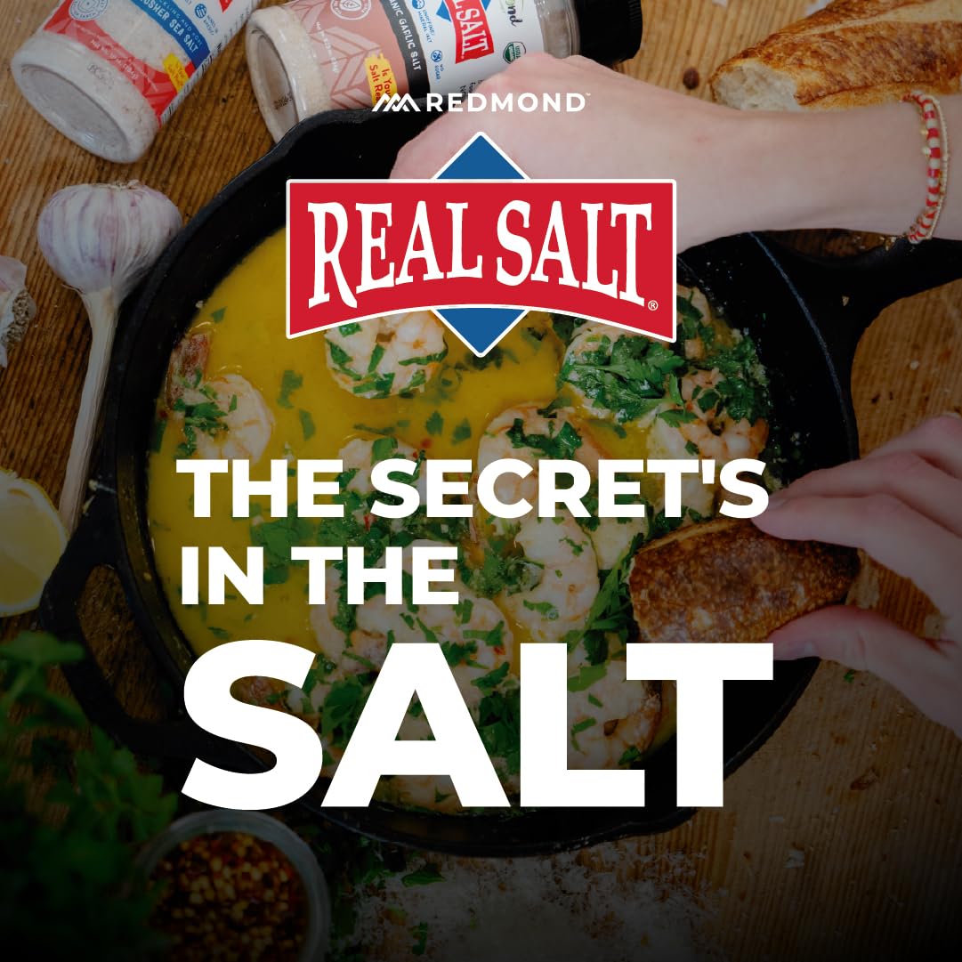 Redmond Real Sea Salt - Thoughtful Housewarming Gift for Foodies, 10 oz Reusable Shaker