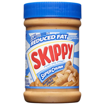 reduced fat formula with 25% less fat than regular skippy chunky