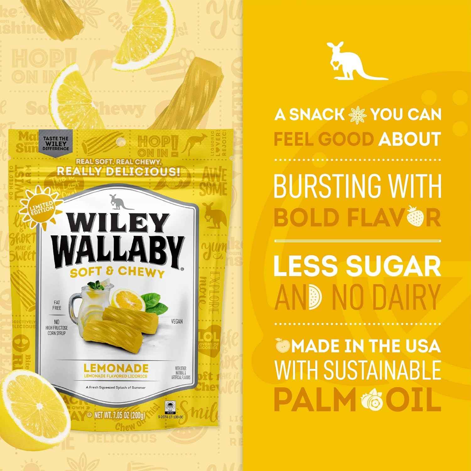 Wiley Wallaby Licorice – Resealable Lemonade Twists for Camping, Hiking, and Trail Snacking