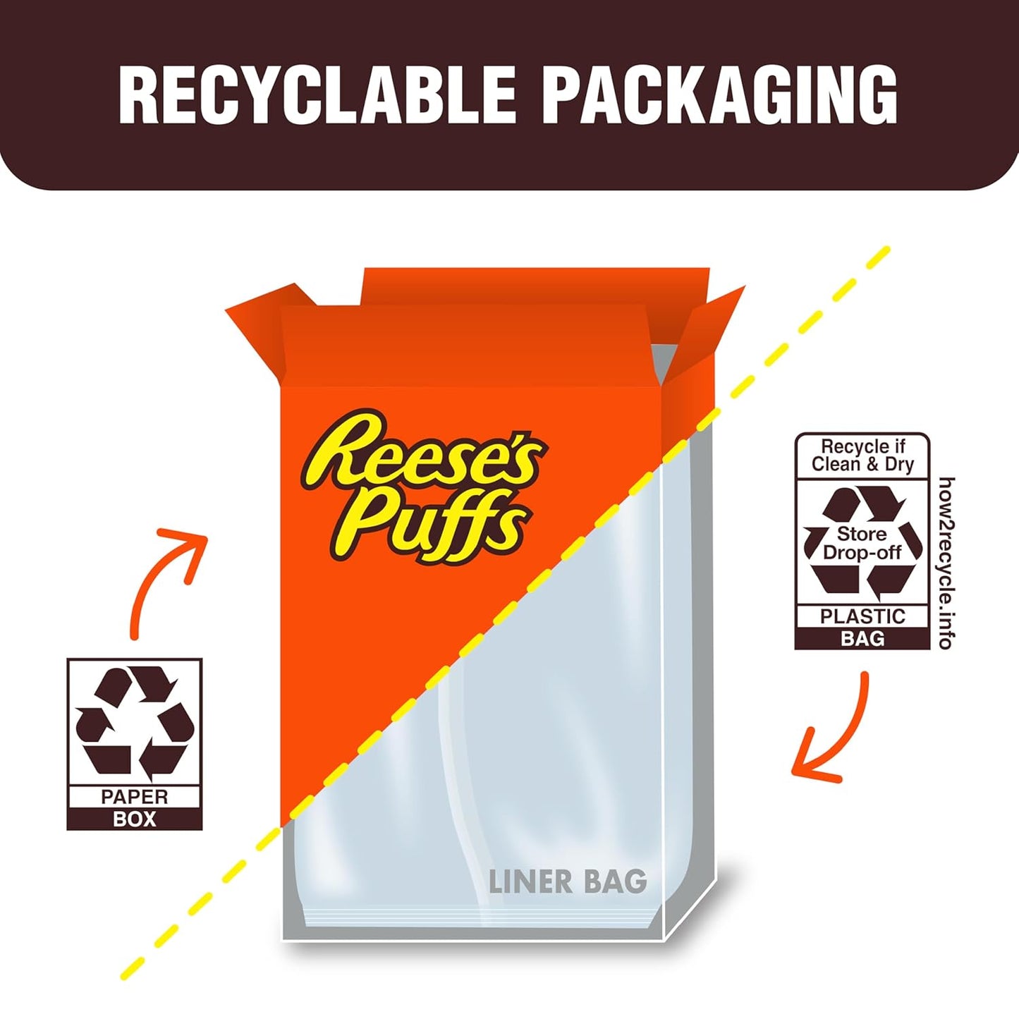 REESE'S PUFFS Cereal, 29 oz Mega Box – Fun Care Package Gift for College Students and Dorm Room Snacking