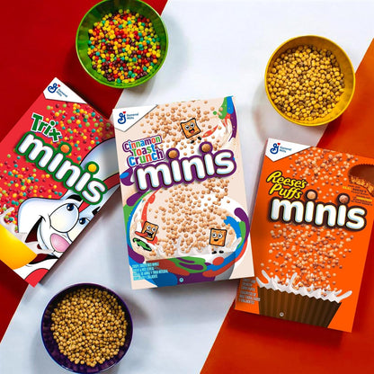 Reese's Puffs Minis Cereal, No High Fructose Corn Syrup Chocolate Peanut Butter Breakfast for Health-Conscious Families, 19.8 oz