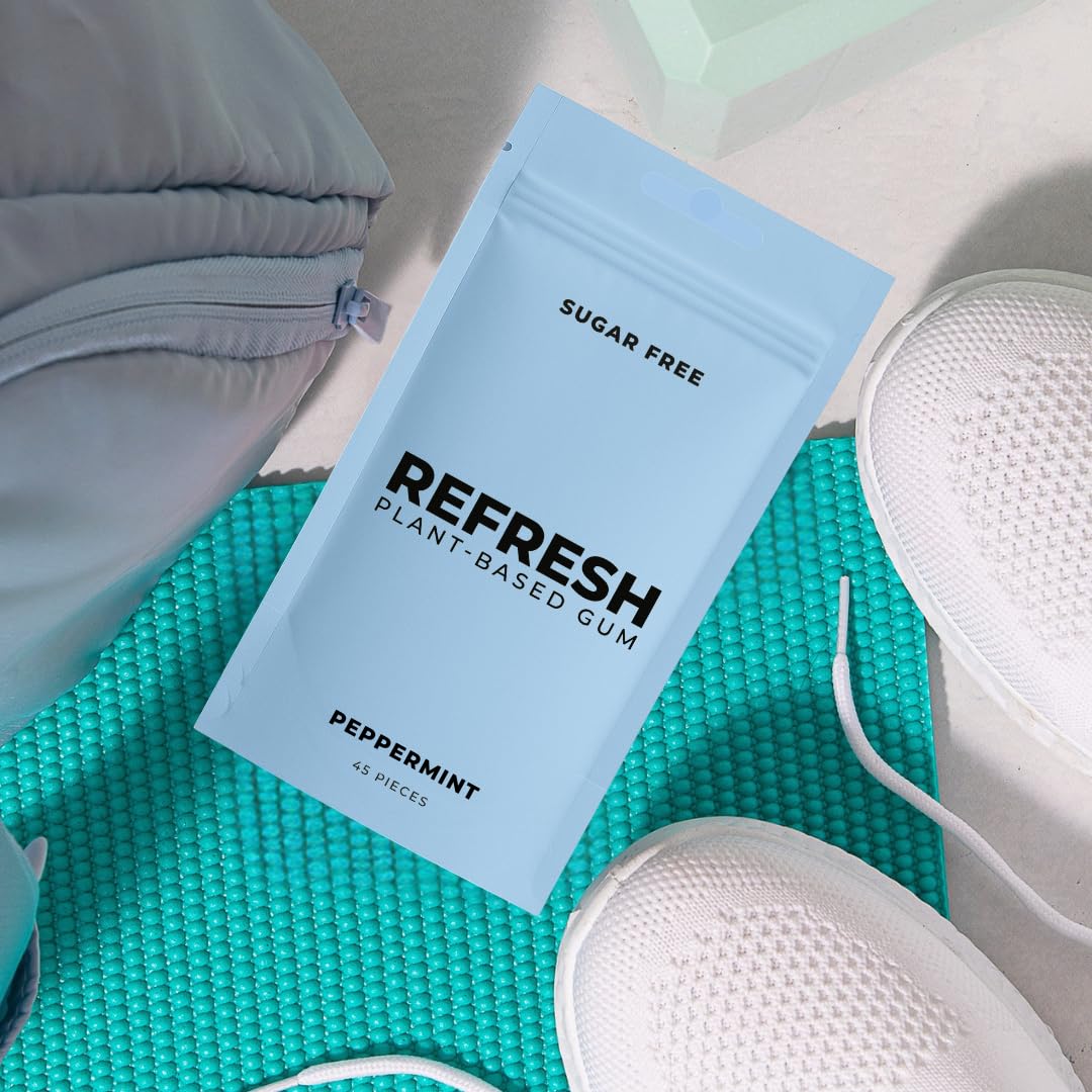 Refresh Gum Peppermint – Family-Safe Chewing for Kitchens with Kids, No Aspartame Pouch