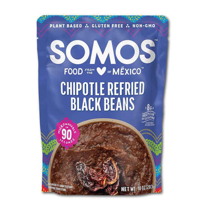 Somos Refried Chipotle Black Beans 10 oz – Clean-Ingredient Mexican Side for Label-Reading Home Cooks