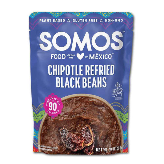 Somos Refried Chipotle Black Beans 10 oz – Clean-Ingredient Mexican Side for Label-Reading Home Cooks