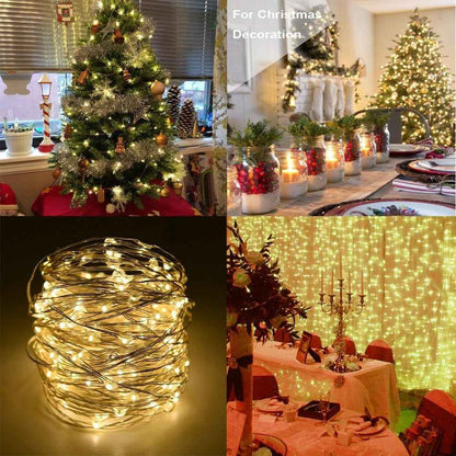 Brightown Battery Fairy Lights – Portable Silver Wire String Lights for Patio, Porch and Outdoor Dining