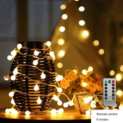 ZIMINGU LED Ball String Lights – Thoughtful Housewarming Gift for Women and Mom, Cozy Warm White Bedroom Fairy Lights with Remote