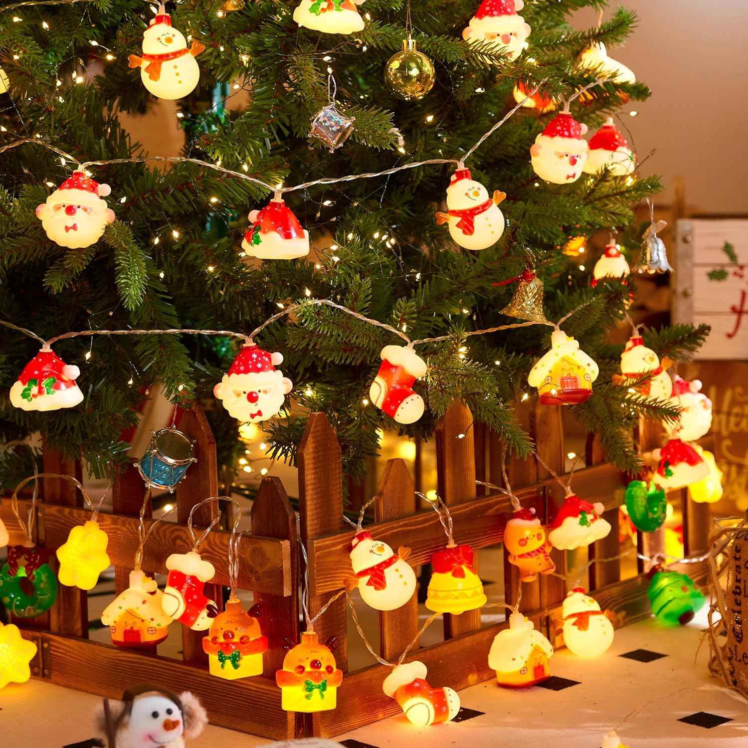 LOLStar Christmas String Lights – Cozy Living Room and Mantel Decor, 9.8FT 20 LED Battery Fairy Lights with Warm White Glow