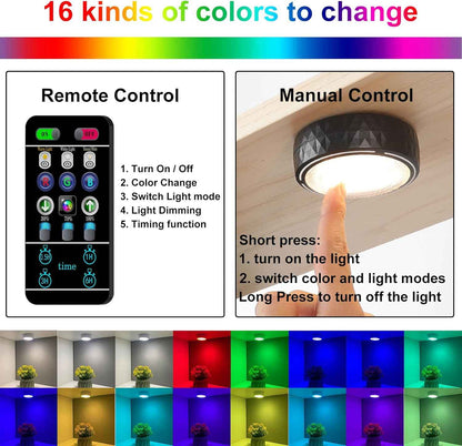 Brilliant Evolution Wireless Puck Lights – Minimalist Under Cabinet Lighting in Black or White