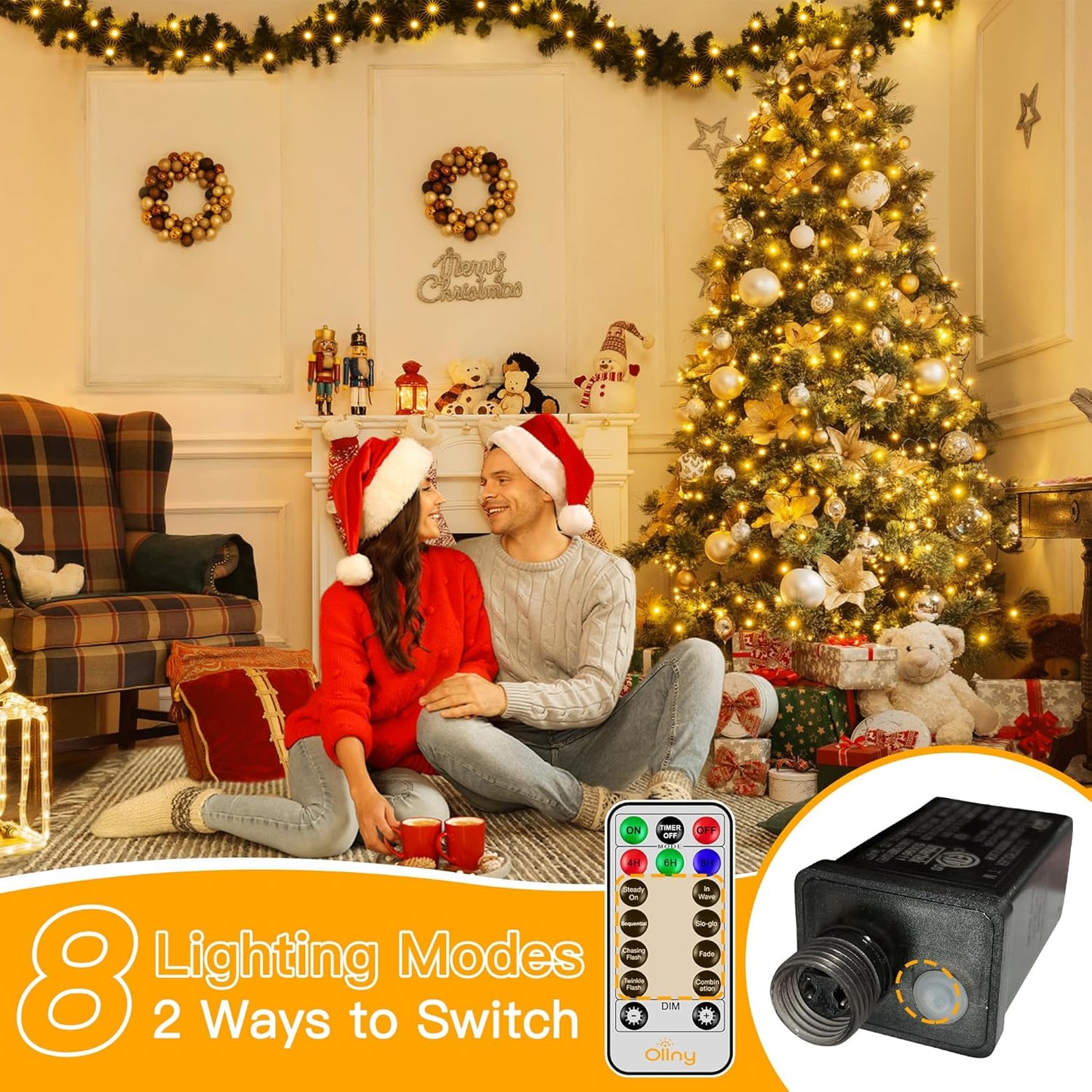 remote control with 3 timer modes for automated on/off scheduling