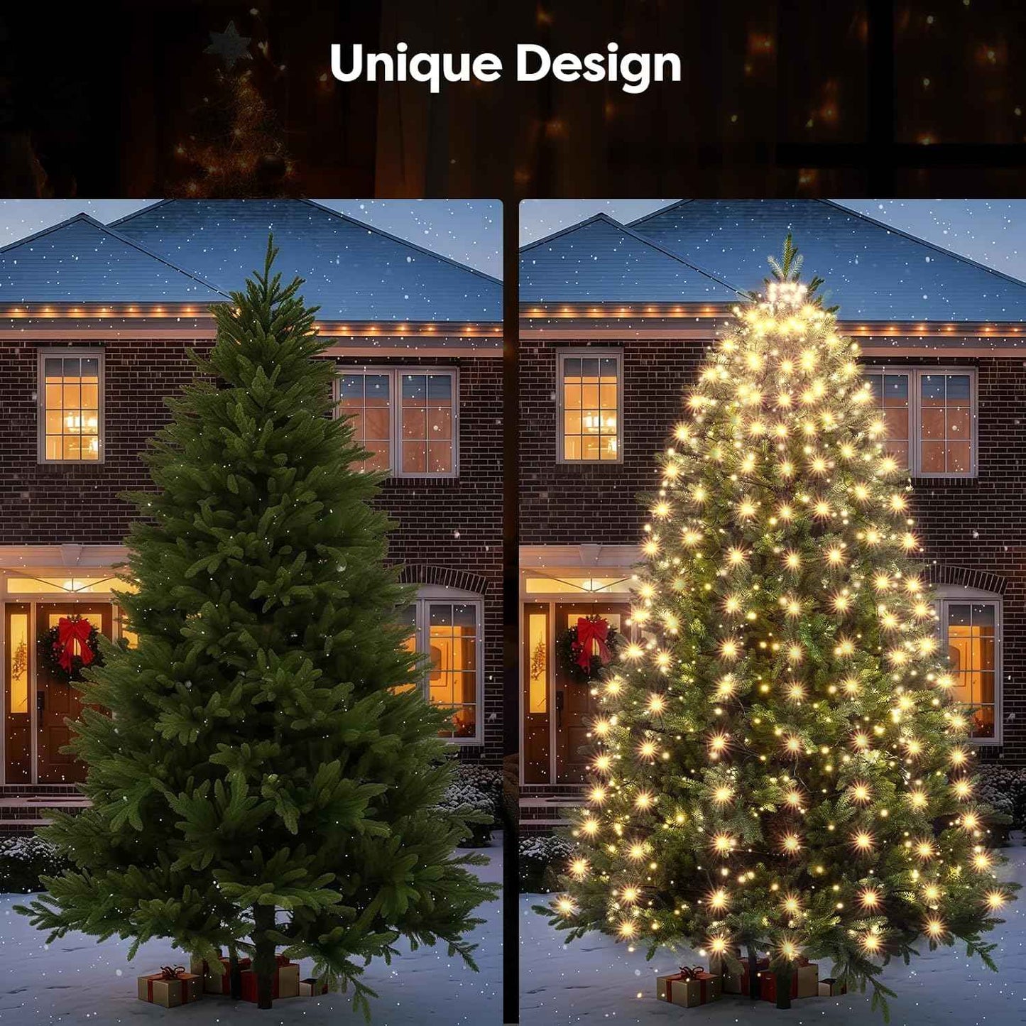 Lumary Christmas Tree Lights Single Warm White Tone – Clean Uncluttered Holiday Look for Neutral Interiors