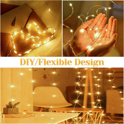 LumBliss Fairy Lights – Patio String Lighting for Outdoor Dining, 67Ft Waterproof Battery Operated LED Lights with Remote