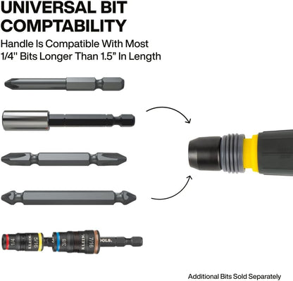 removable double-ended shaft with #2 phillips on one end and 6 mm slotted on the other