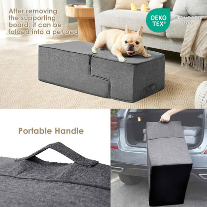 EHEYCIGA Dog Stairs for Bed 18" – Recovery Foam Steps for Post-Surgery and Arthritic Pets