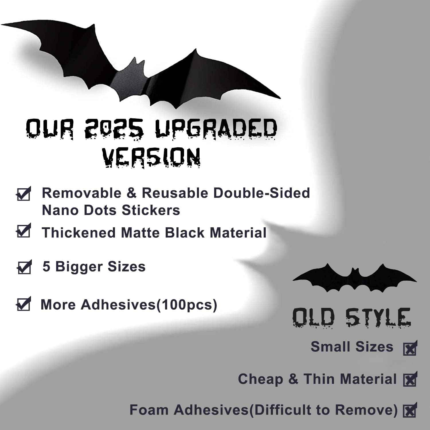 CESOF Kids Halloween Craft Set – 70 Foldable 3D Black Bat Stickers, No-Glue Wall Activity for Playroom & Family Living Room