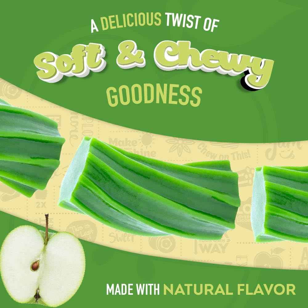 Wiley Wallaby Green Apple Licorice – Resealable 10 oz Pouch for Road Trips, Car Snacks & Picnics