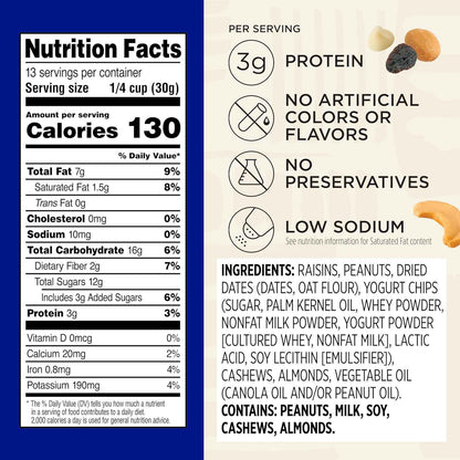 Snak Club Yogurt Trail Mix – Mindful Snacking Pantry Staple with No Artificial Colors, 3g Protein per Serving, 14 oz
