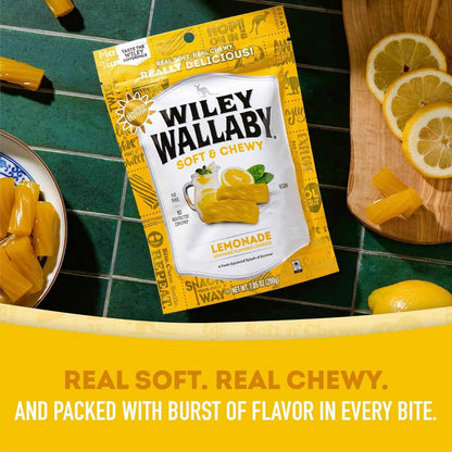 Wiley Wallaby Licorice – Resealable Lemonade Twists for Camping, Hiking, and Trail Snacking