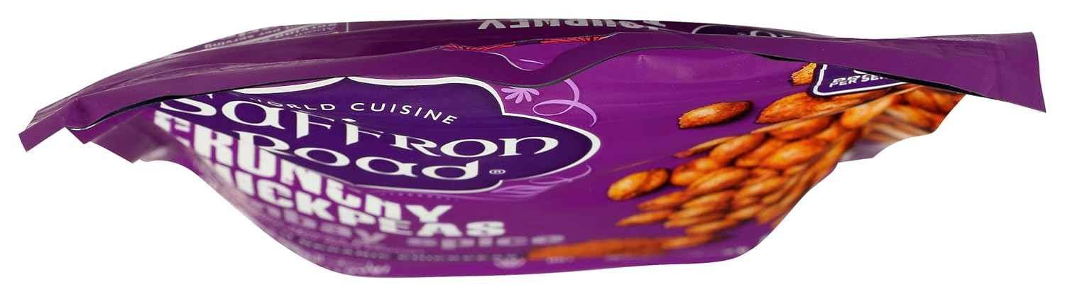 Saffron Road Crunchy Chickpea Snack – Mindful Snacking for Home Wellness Routines, Plant-Based Protein Bites