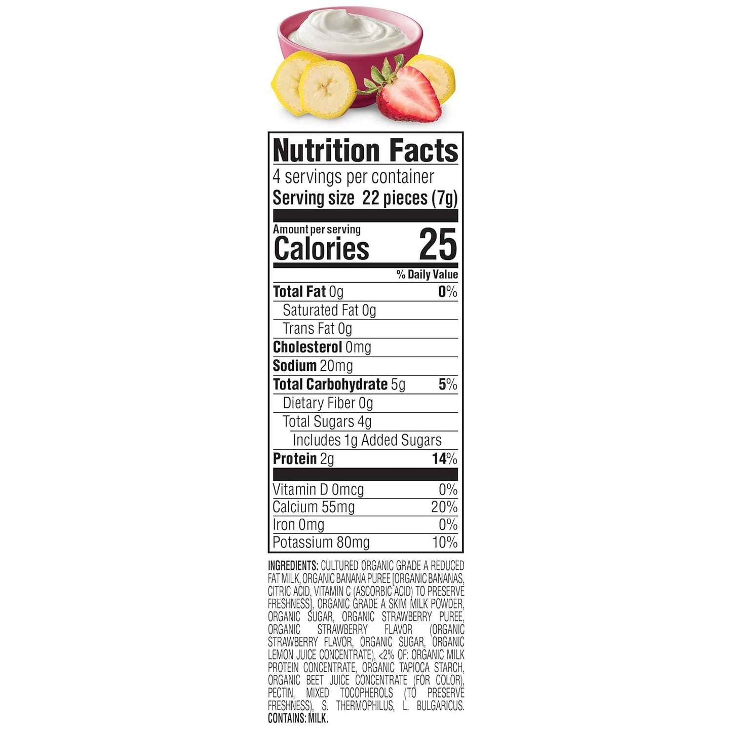 Happy Baby Organics Greek Yogis Baby-Safe Pincer Grasp Snacks for Nursery and Daycare, Strawberry Banana, 0.7 oz Pouch