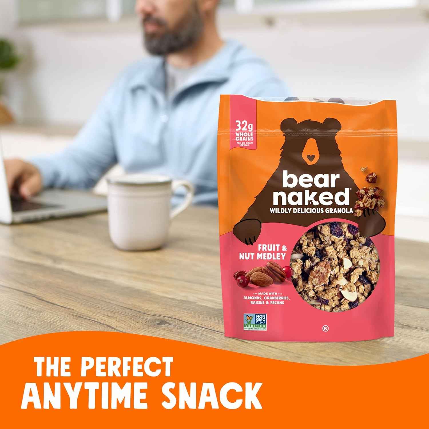 Bear Naked Granola Cereal – Calming Whole-Grain Snack for Home Office Wellness Breaks, 12oz Pouch