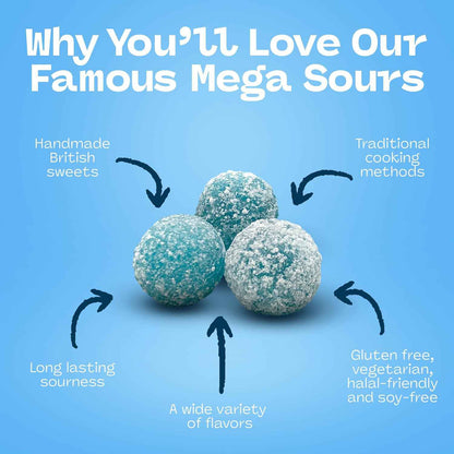 Barnetts Mega Sour Raspberry Candy 200g – Novelty Stocking Stuffer and Retro Gift Hamper Treat for Sour-Candy Lovers