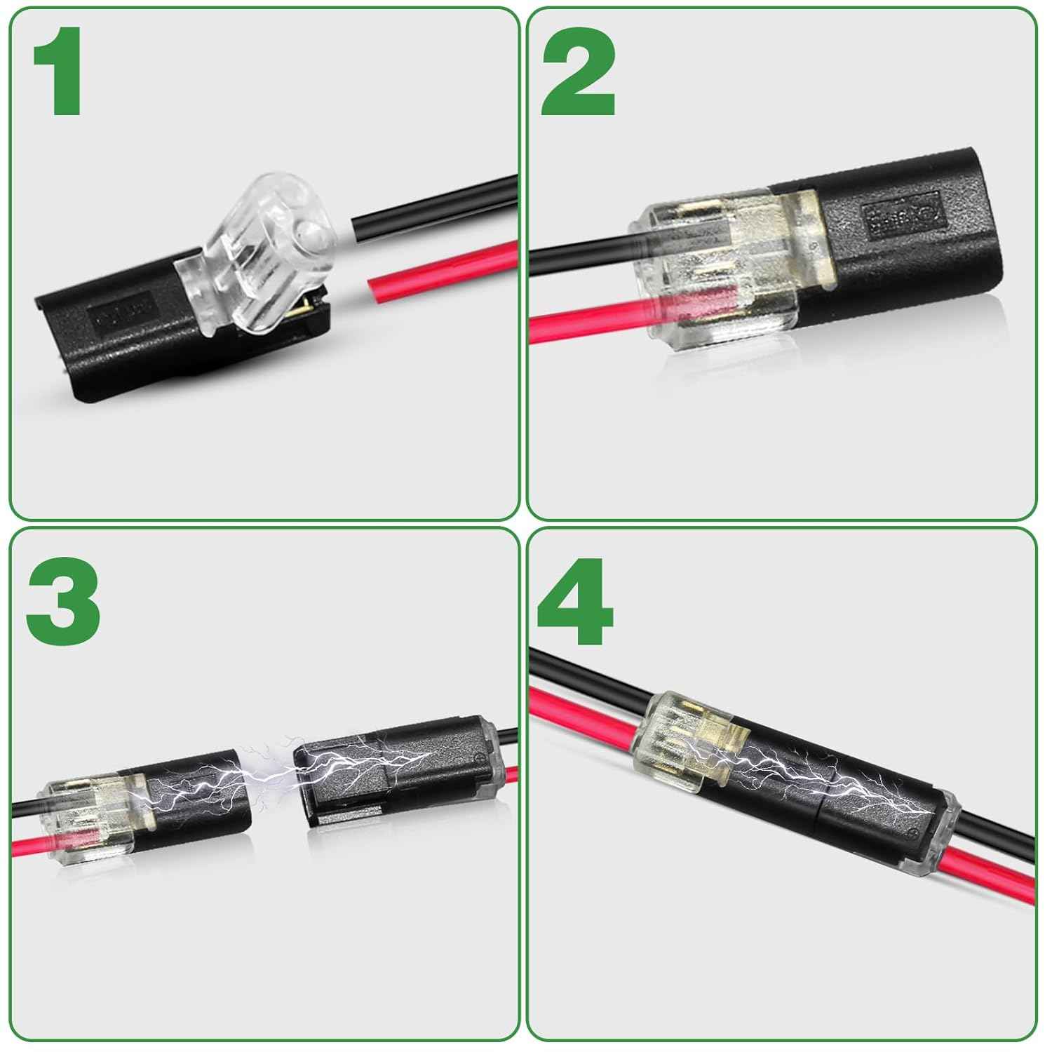 Lumifydeco Quick-Connect LED Strip Connector – Home Office Desk Bias Lighting, Solder-Free 2-Pin Plug