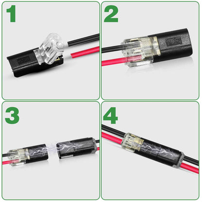 Lumifydeco Quick-Connect LED Strip Connector – Home Office Desk Bias Lighting, Solder-Free 2-Pin Plug