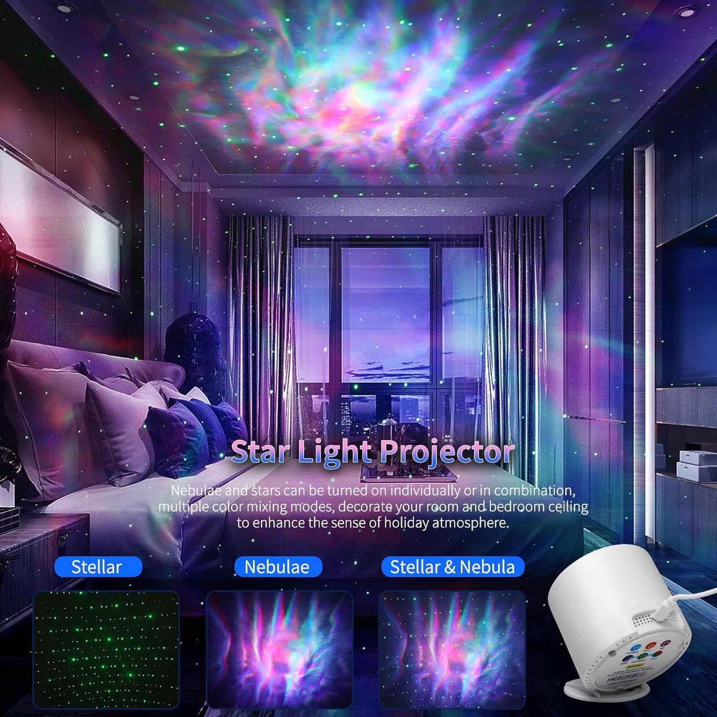 [Brand Name] Galaxy Star Projector – Bedtime Wind-Down Light for Adults, Calming Nebula Glow with Auto Timer