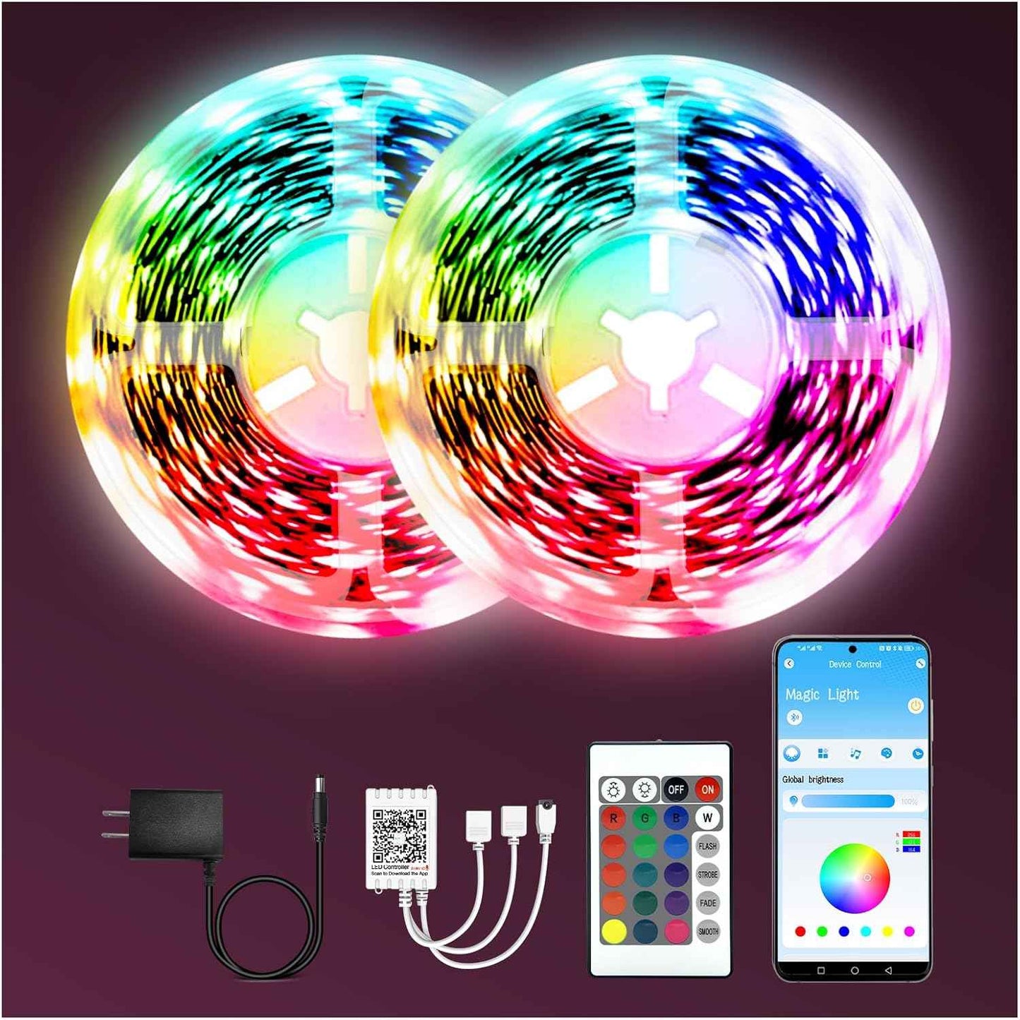 dalattin Kids LED Lights for Bedroom and Playroom, RGB Strip Lights with Remote and App Control, Easy Install No Tools Room Decor for Girls and Boys