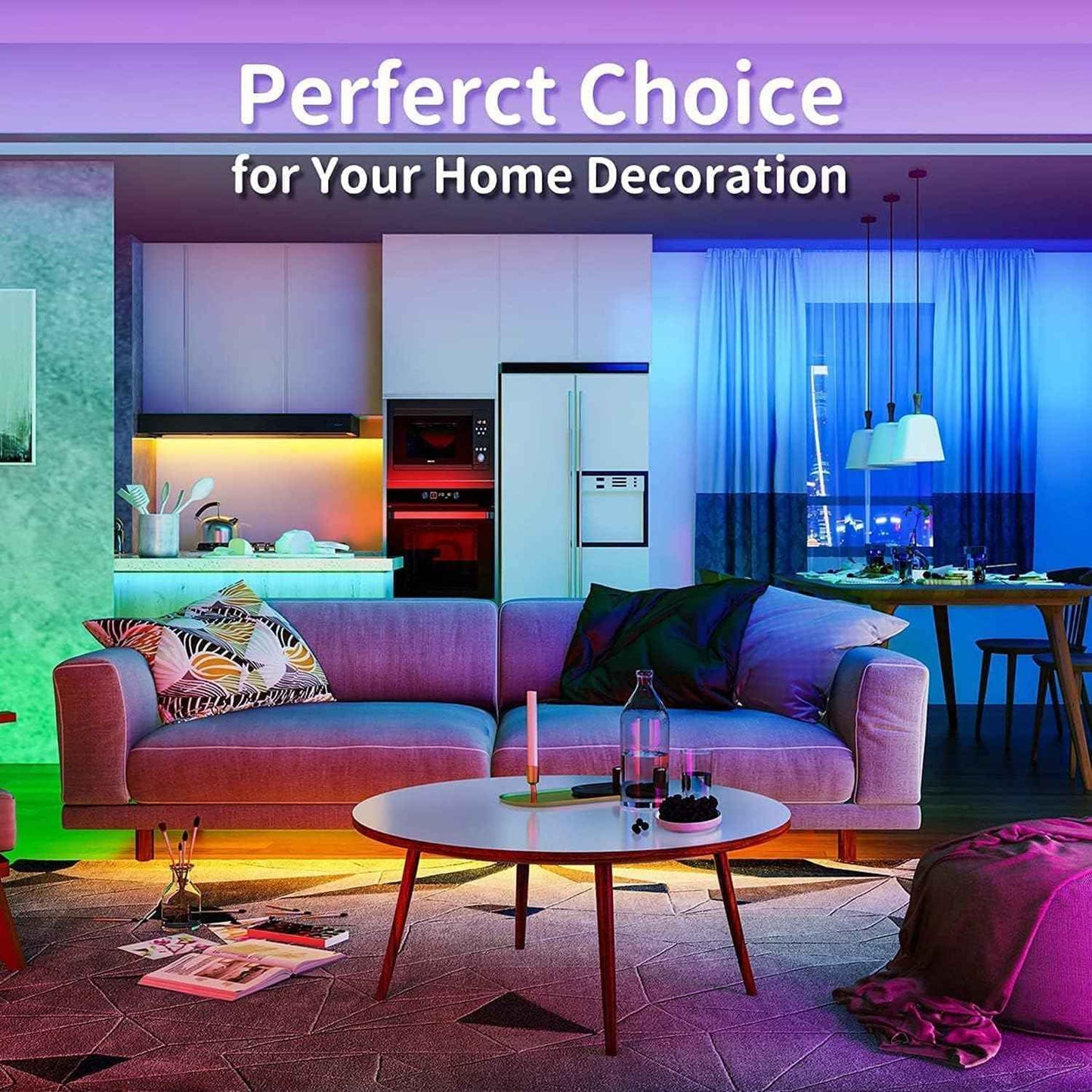 Lumistrip Smart LED Strip Lights – Bedroom Aesthetic RGB Mood Lighting with Music Sync and App Control