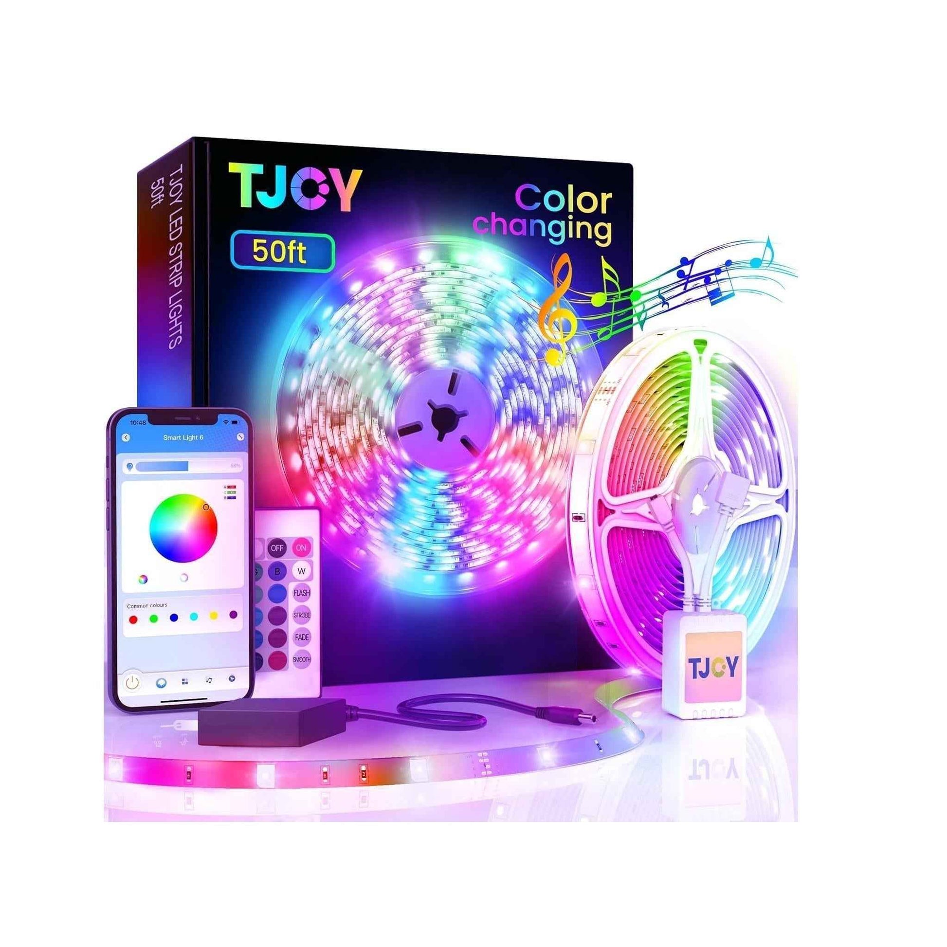 TJOY LED Lights for Study Room and Computer Desk – 24V Low Glare RGB Strip with App Scheduling