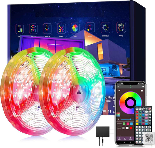 Aogistc LED Strip Lights 148ft-250ft – Bedroom Aesthetic Decor with 16M Colors and Music Sync for Living Room Ambiance