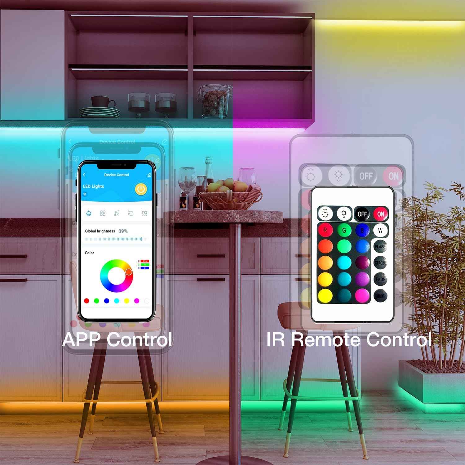 DAYBETTER 100ft LED Light Strips Housewarming Gift, Music Sync Color Changing Smart Lights for Living Room Party and Holiday Celebrations