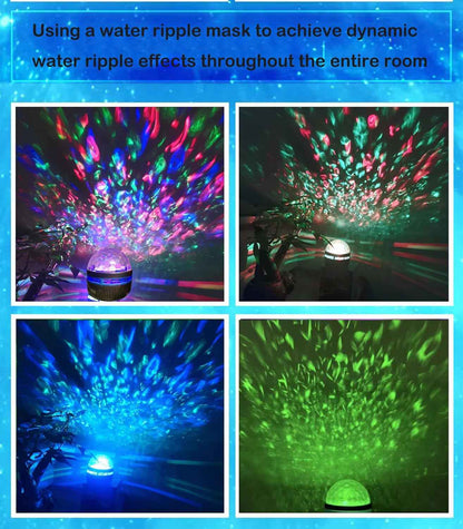 LUMENA Modern Round Aurora Projector – Ambient RGB Mood Lamp for Bedroom and Living Room Decor with Dual Patterns