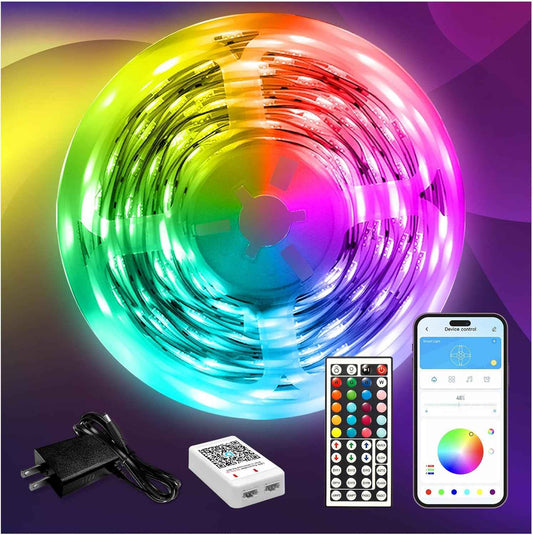 DAYBETTER Smart LED Light Strip with Bluetooth App and 44-Key Remote, Music Sync RGB Lights Holiday and Valentine's Day Gift for Him or Her