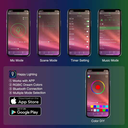 rgbic chip technology on premium variant for individual pixel chasing effects