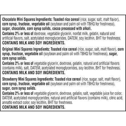 Rice Krispies Treats Mini Marshmallow Squares – Care Package Snack Variety Pack, 52 Individually Wrapped Bars for Gifting