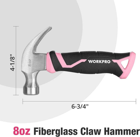 WORKPRO Non-Conductive Fiberglass Hammer – Safer Striking Around Electrical Boxes and Home Wiring