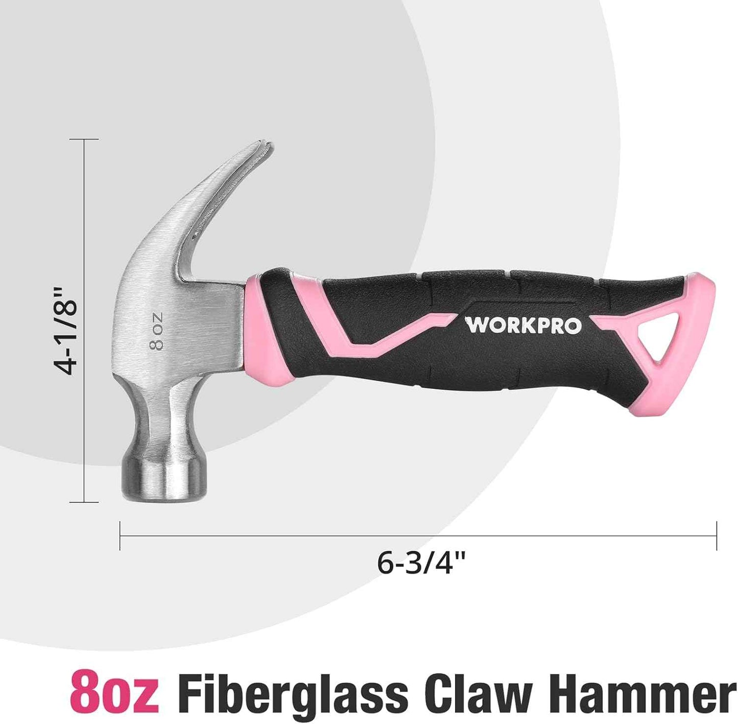 WORKPRO Non-Conductive Fiberglass Hammer – Safer Striking Around Electrical Boxes and Home Wiring