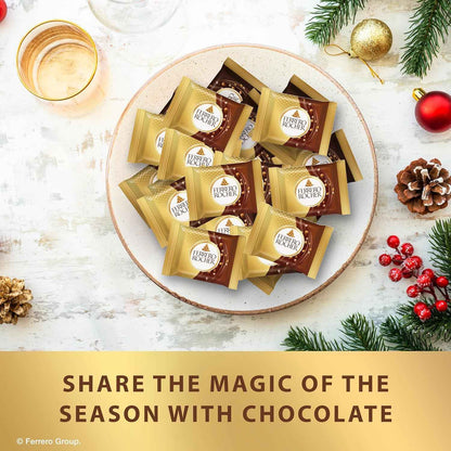 Ferrero Rocher Milk Chocolate Hazelnut Squares – Individually Wrapped Squares for Personal Self-Care Moments at Home