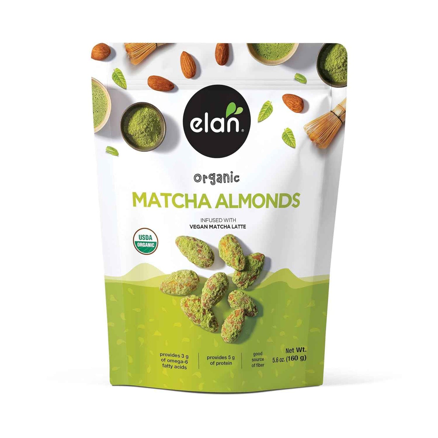 Elan Matcha Almonds – Portable Snack for Camping Trips and Picnic Baskets